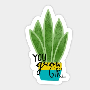 You Grow Girl Plant Sticker